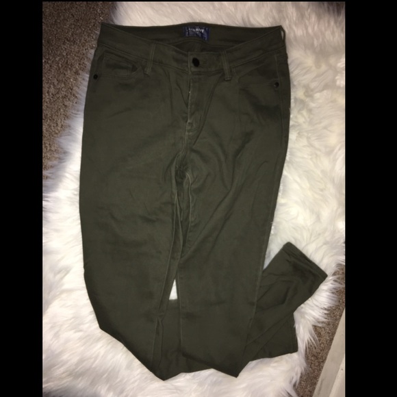 Olive green skinny jeans