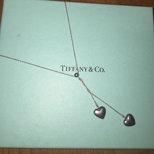 Tiffany& co dangling double heart necklace