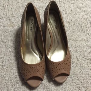 Nude wedge.  Never worn!