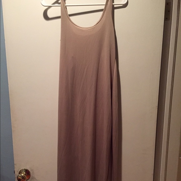 Nude backless maxi dress