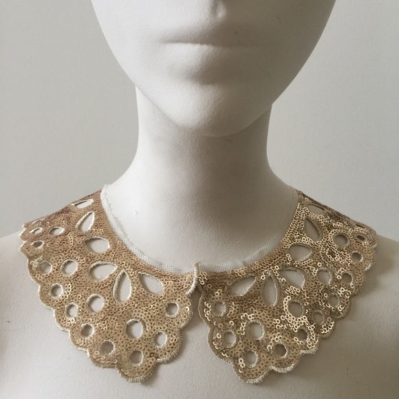 gold sequin collar