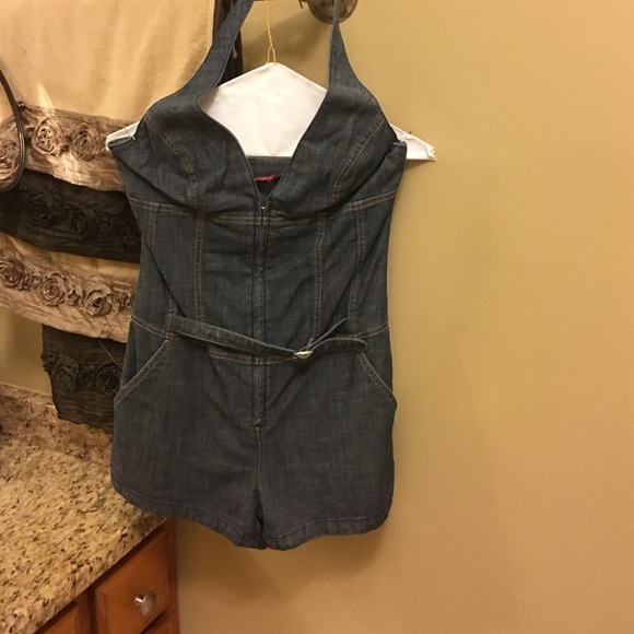 Jean short romper