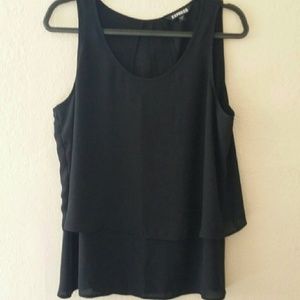Express black layered blouse