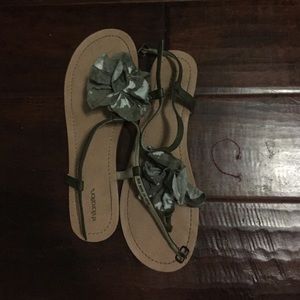 Green/White Flowered Sandals Green/White Flowered Sandals