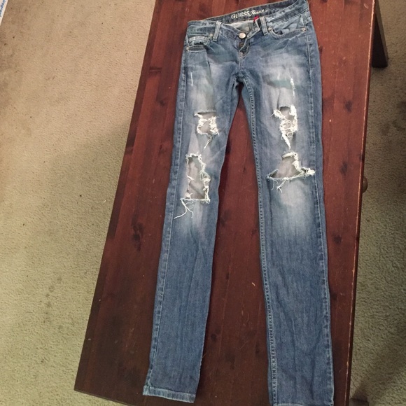 Ripped guess jeans