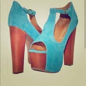 Jeffrey Campbell Blue Foxy Heel Platform Sandals