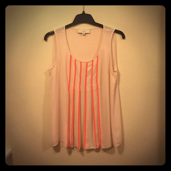 LOFT peach and neon cami - Picture 1 of 2