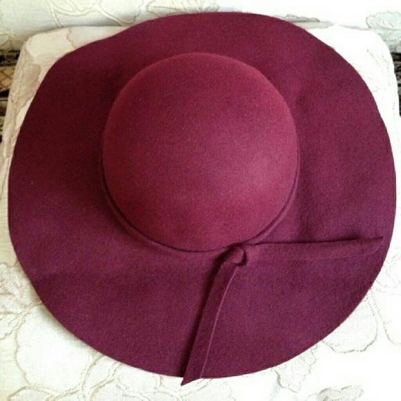 Burgundy Wool Floppy Hat - Picture 3 of 3