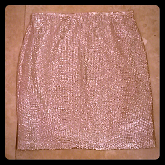 Forever 21 Silver Mini Skirt