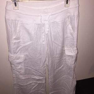 White linen pants