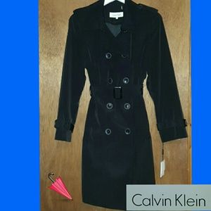 Calvin Klein Water Repellant Trench Coat Belt