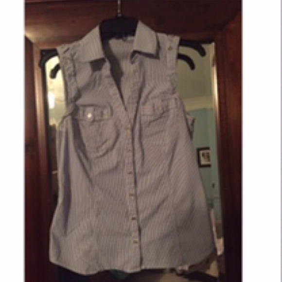 Blue & White pinstriped Blouse