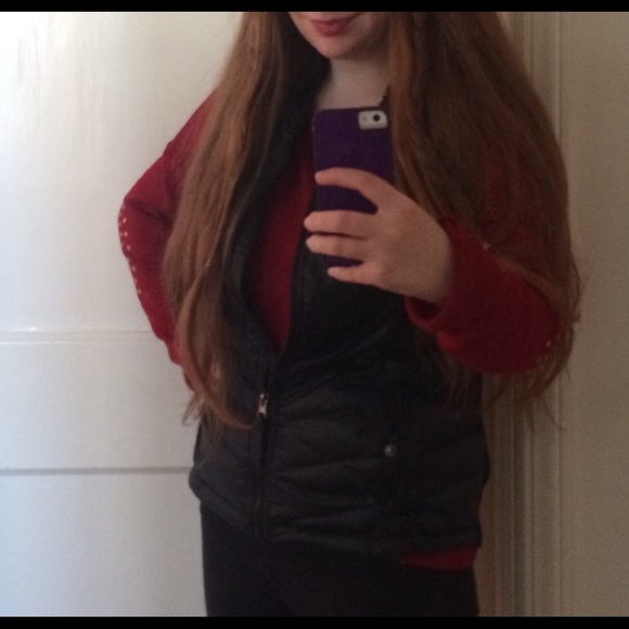 Red studded sweater