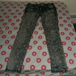 Floral skinny jeans