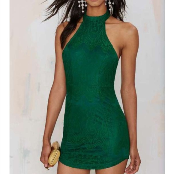 Green Halter LF Dress