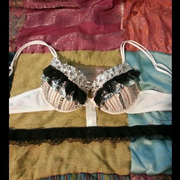 Spiked & studded rave bra