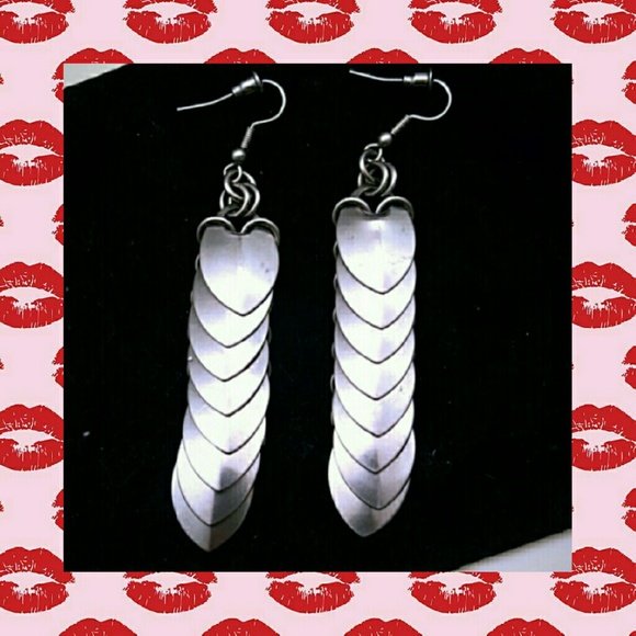 🔴 Handmade Steel Heart Earrings