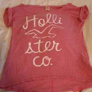 hollister graphic pink shirt