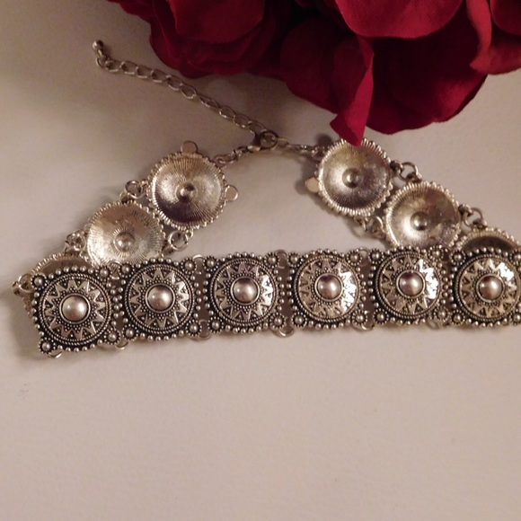 Bohemian Silver coin choker collar - Picture 3 of 3