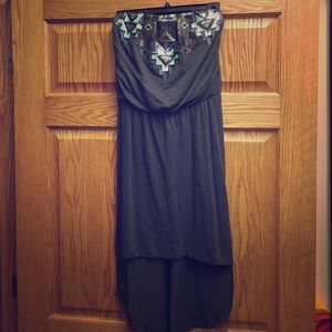 Express strapless high low dress.