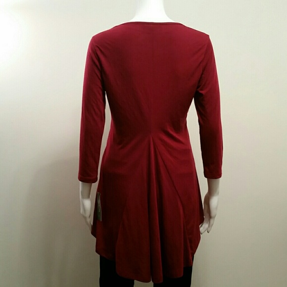 NWT Style&Co 3/4 Sleeve Embellished BustleBack Top - Picture 3 of 4