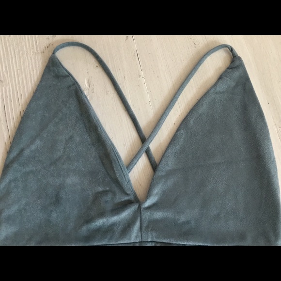 Faux Suede Bodysuit Gray - Picture 4 of 4