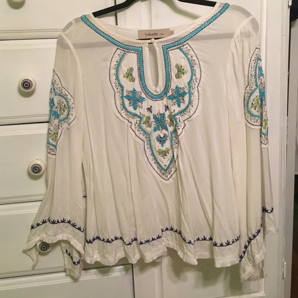 White detailed crochet blouse