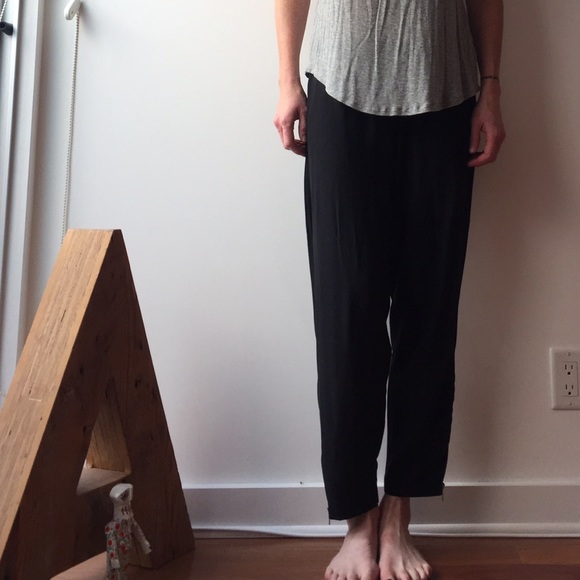 All Saints Black Silk Helena Pants