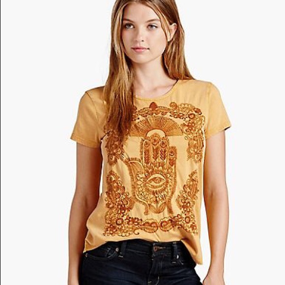 Lucky Brand embroidered hamsa shirt
