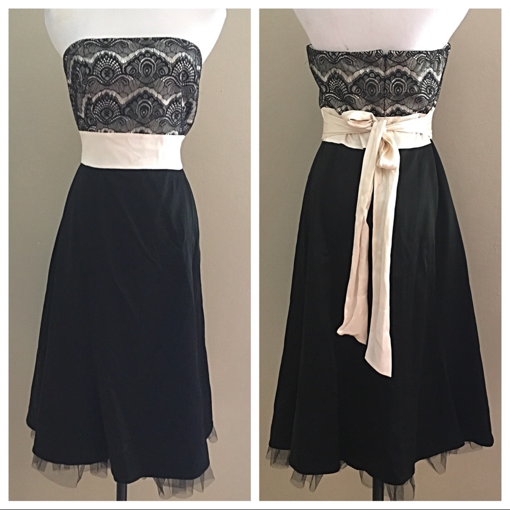 NWT TAHARI BY ARTHUR LEVINE LACE STRAPLESS DRESS - Picture 1 of 5