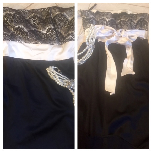 NWT TAHARI BY ARTHUR LEVINE LACE STRAPLESS DRESS - Picture 4 of 5