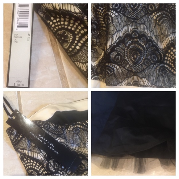 NWT TAHARI BY ARTHUR LEVINE LACE STRAPLESS DRESS - Picture 5 of 5