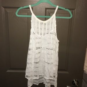 White cutout tank top
