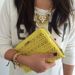 Stella & Dot Perforated Double Clutch - Citrine
