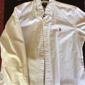 White Ralph Lauren button up dress shirt