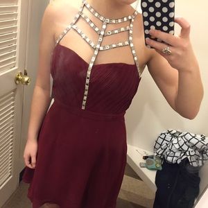 Wine-colored formal dress
