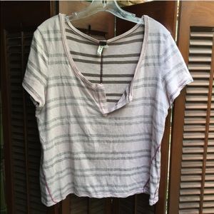 Stripped free people tshirt