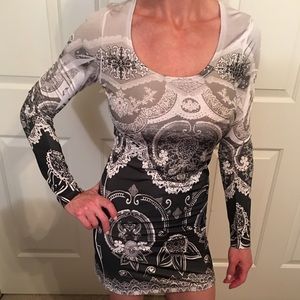 Long sleeve mini detailed dress