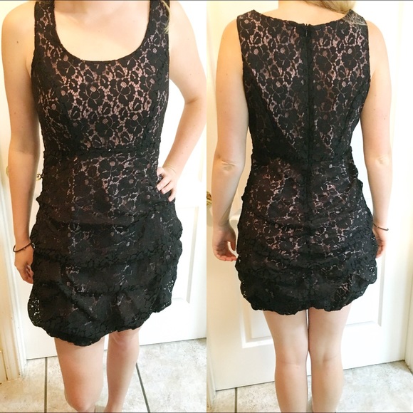 💎 Black Lace Dress With Bubble Skirt 💎