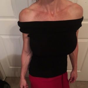 Black off the shoulder top