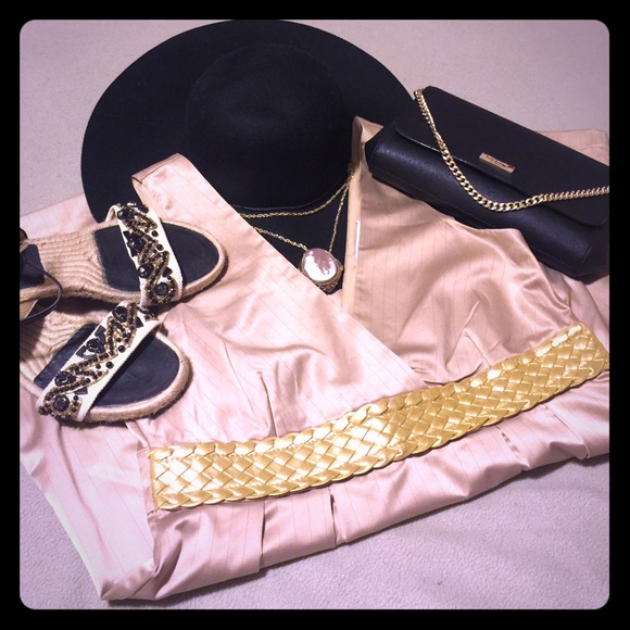 Gold pinstripe dress