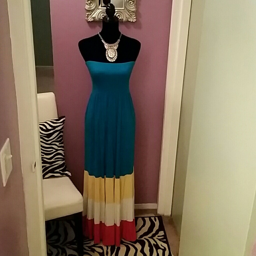 Dress, Strapless Maxi Dress