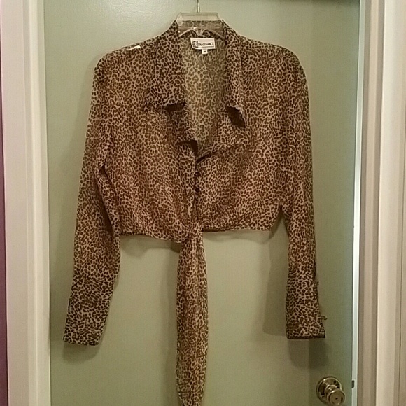 Top, Sheer Crop with Ties