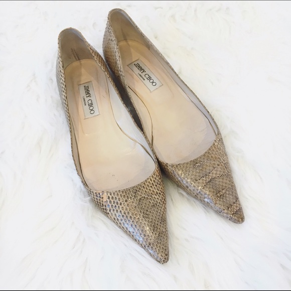Jimmy Choo Python Kitten Heels
