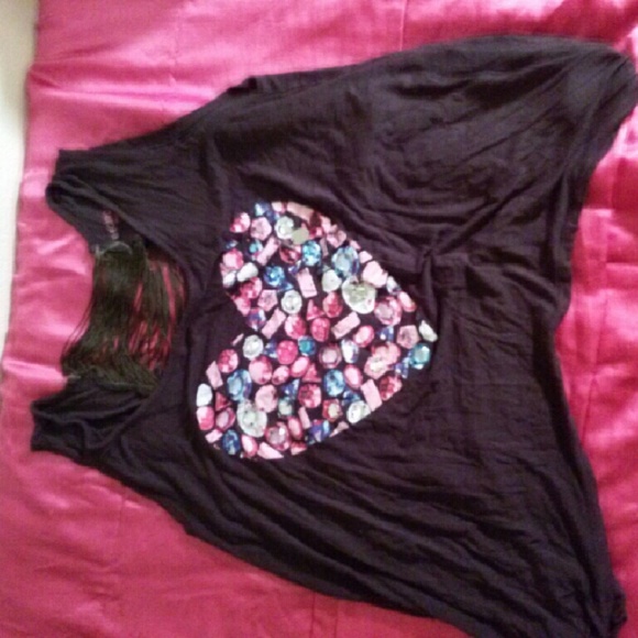 Black Jeweled Crop top/ tank top