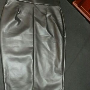Black leather skirt