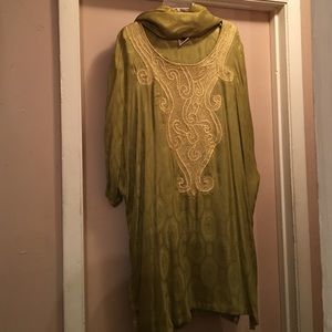 Elegant Emerald & Gld Dashiki incl. skirt & scarf