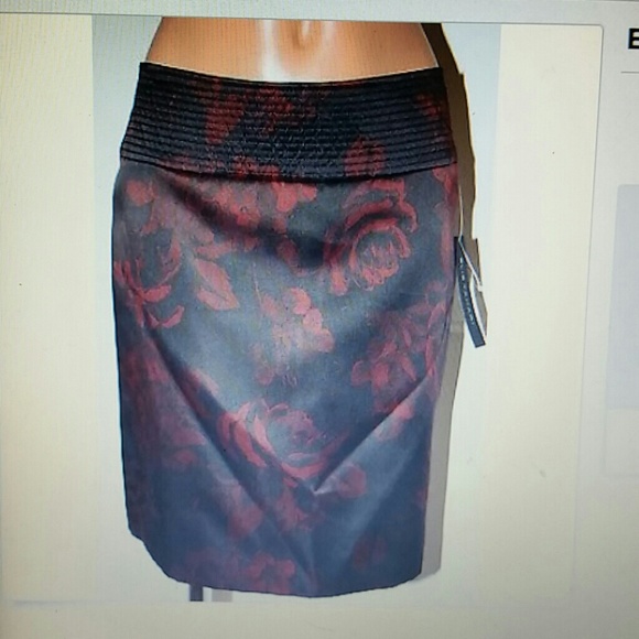 Elie Tahari Silk Pencil Floral Skirt 2 S