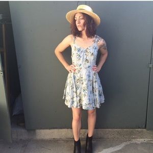 Kimchi blu Urban Outfitters baby blue floral dress