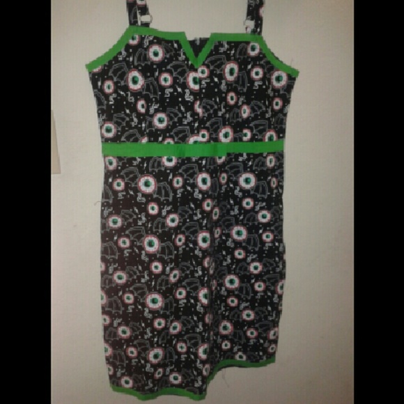 Sourpuss clothing eyeball dress with bat wings